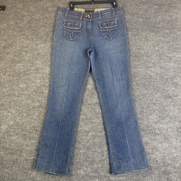 vezucci Denim - Vezucci Jeans Womens 8 Blue Bootcut Medium Wash Stretch Flap Pocket Denim(32x30)